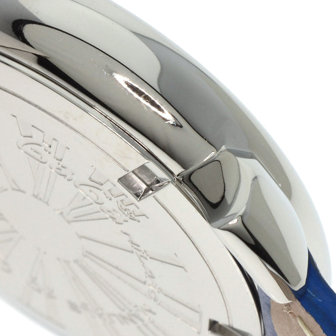 Gaga Milano Watches Quartz Stainless Steel, Leather Silver Manuare 1.6 " White shell dial Women Used Authentic