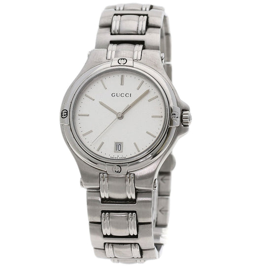 GUCCI Watches Quartz 9040M Stainless Steel Silver Round face Silver dial