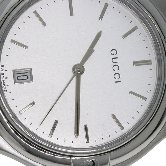 GUCCI Watches Quartz 9040M Stainless Steel Silver Round face Silver dial