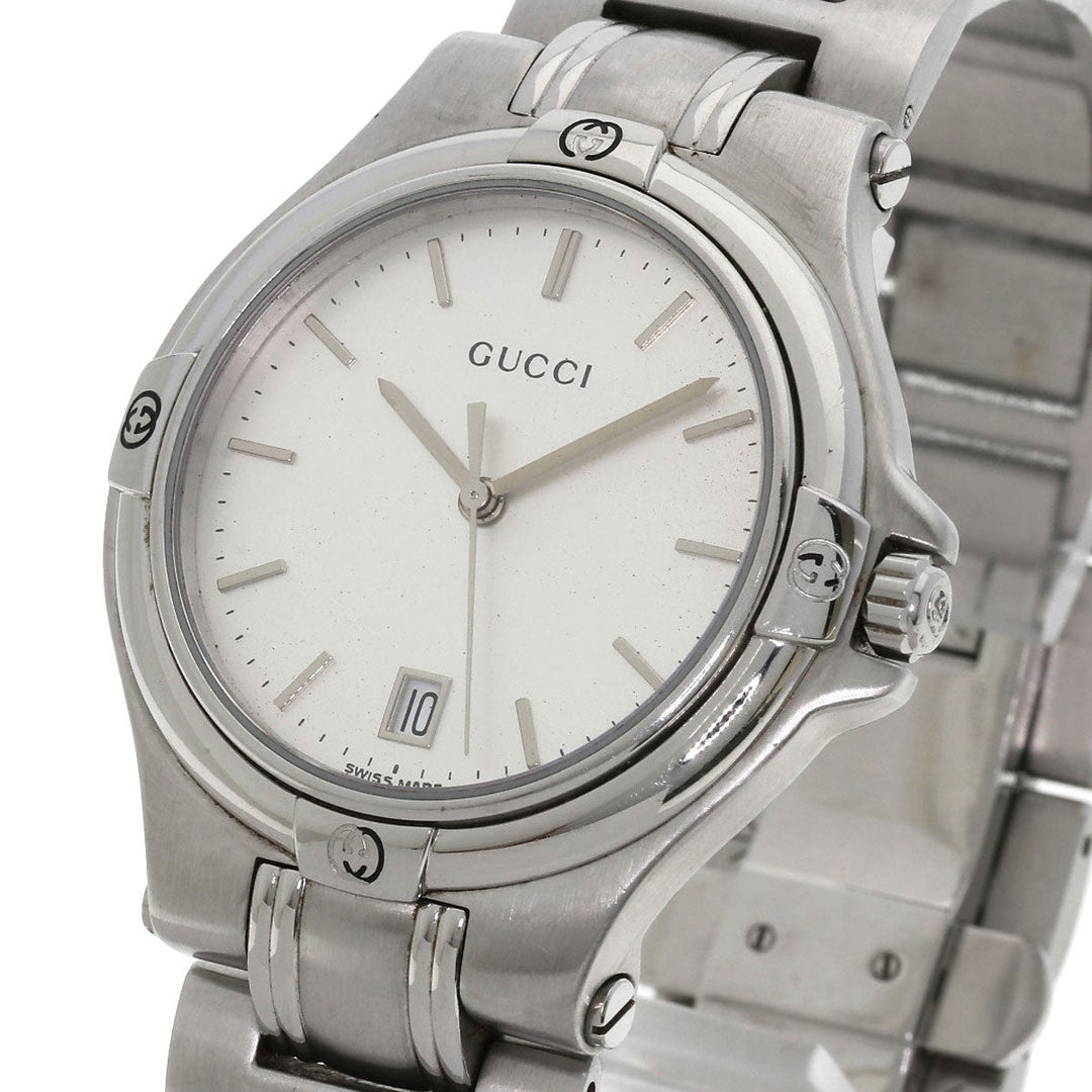 GUCCI Watches Quartz 9040M Stainless Steel Silver Round face Silver dial