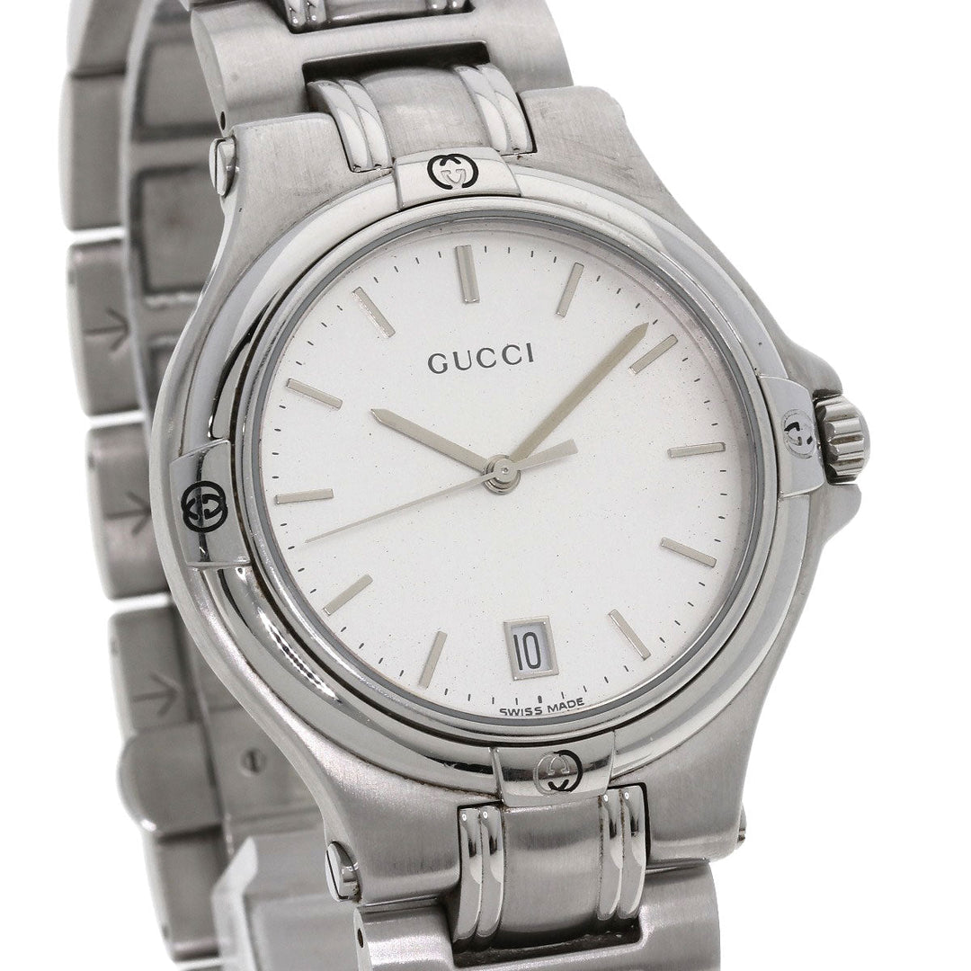 GUCCI Watches Quartz 9040M Stainless Steel Silver Round face Silver dial