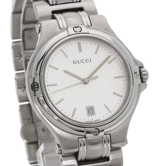 GUCCI Watches Quartz 9040M Stainless Steel Silver Round face Silver dial