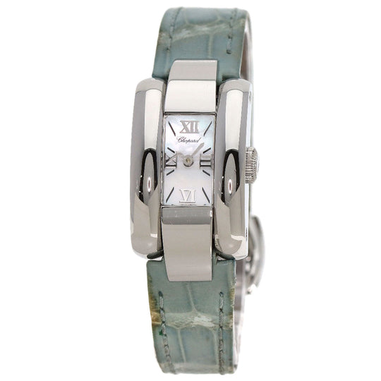 Chopard Watches Quartz 41/8443 Stainless Steel, Leather Silver La Strada White shell dial Women Used Authentic