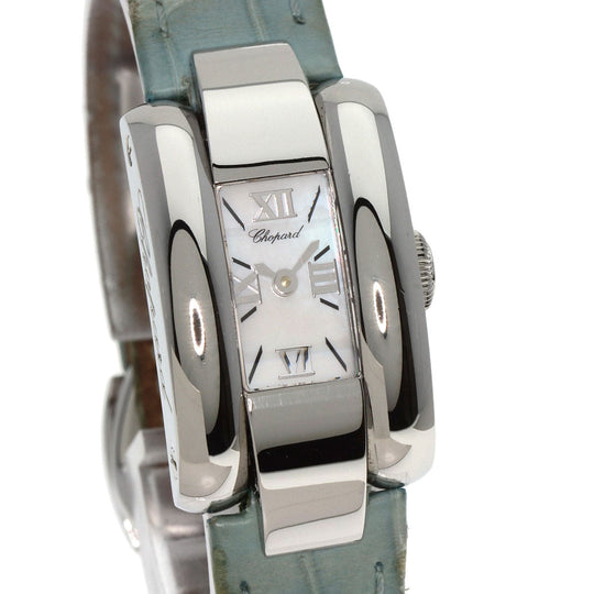Chopard Watches Quartz 41/8443 Stainless Steel, Leather Silver La Strada White shell dial Women Used Authentic