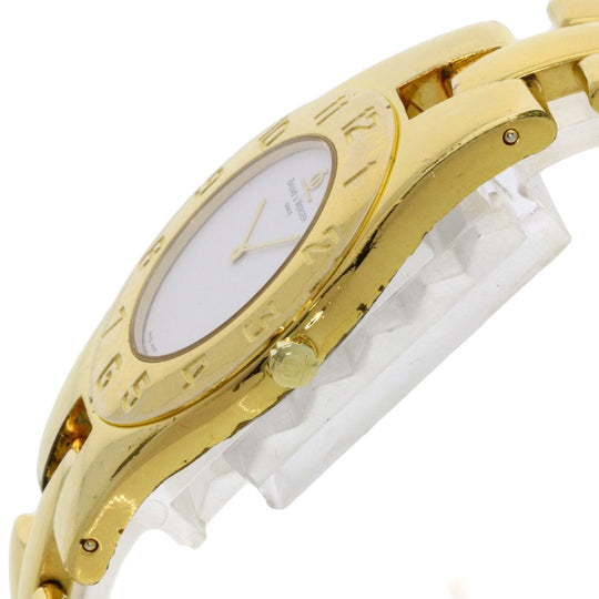 Baume & Mercier Watches Quartz Gold Plated , Gold Plated gold Linea white dial Women Used Authentic