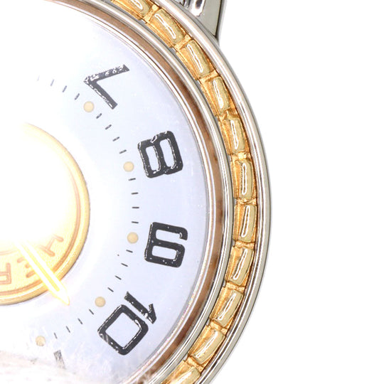 HERMES Watches Quartz Stainless Steel, Leather Silver Serie white dial Women Used Authentic