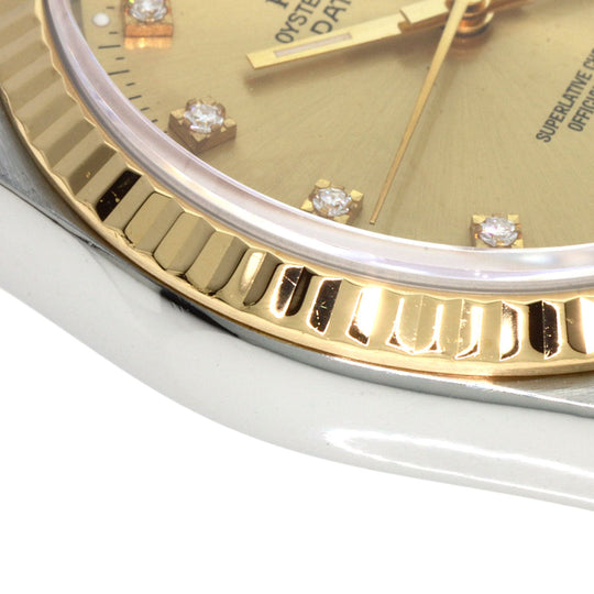 ROLEX Watches Mechanical Automatic 16233G Stainless Steel gold Datejust 10P Diamond Champagne Gold dial