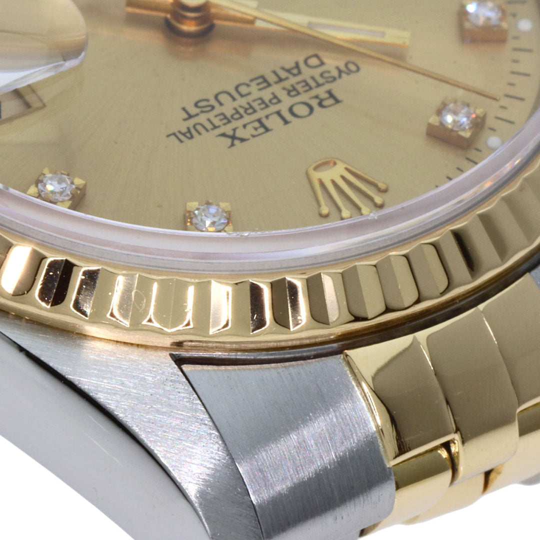 ROLEX Watches Mechanical Automatic 16233G Stainless Steel gold Datejust 10P Diamond Champagne Gold dial
