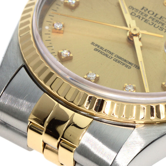ROLEX Watches Mechanical Automatic 16233G Stainless Steel gold Datejust 10P Diamond Champagne Gold dial