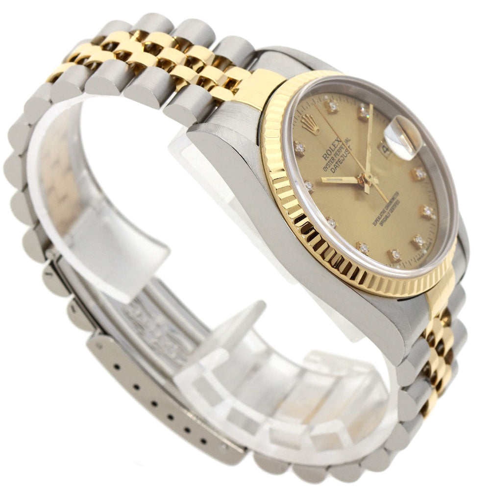 ROLEX Watches Mechanical Automatic 16233G Stainless Steel gold Datejust 10P Diamond Champagne Gold dial