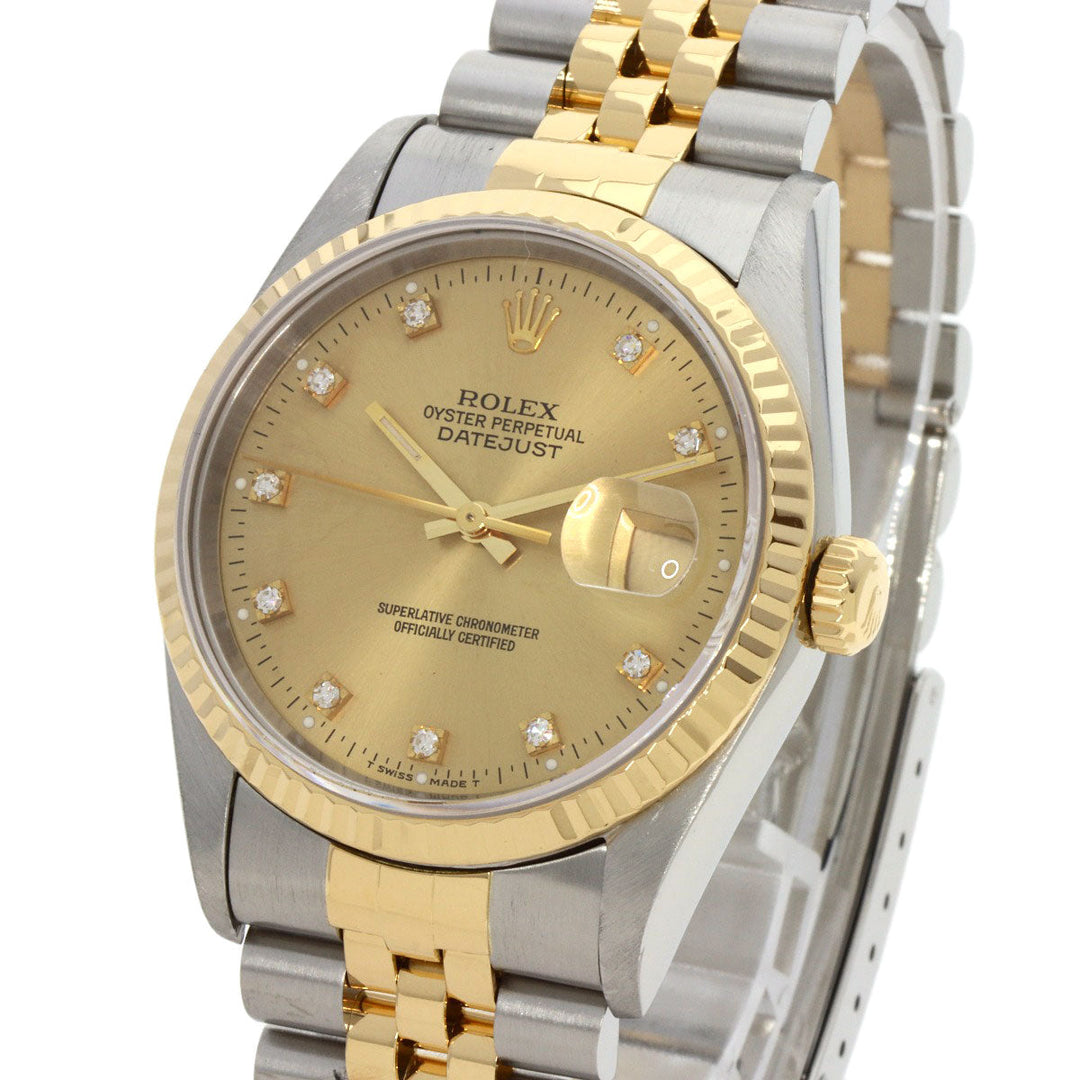 ROLEX Watches Mechanical Automatic 16233G Stainless Steel gold Datejust 10P Diamond Champagne Gold dial