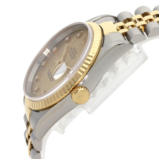 ROLEX Watches Mechanical Automatic 16233G Stainless Steel gold Datejust 10P Diamond Champagne Gold dial