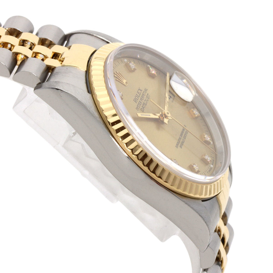 ROLEX Watches Mechanical Automatic 16233G Stainless Steel gold Datejust 10P Diamond Champagne Gold dial