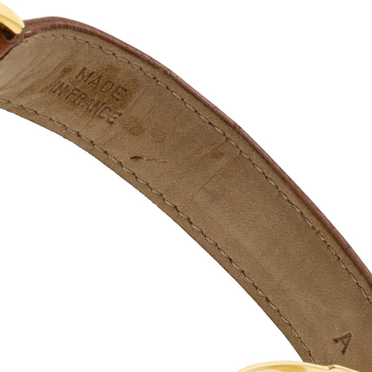CARTIER Watches Quartz Gold Plated, Leather gold Mast 2 Rondo white dial Boys Used Authentic