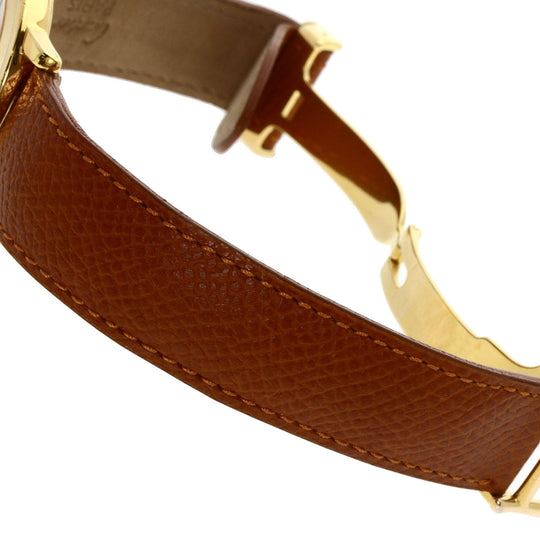 CARTIER Watches Quartz Gold Plated, Leather gold Mast 2 Rondo white dial Boys Used Authentic