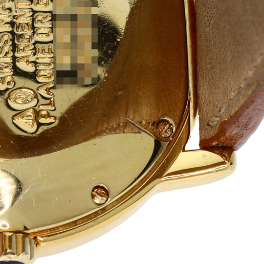 CARTIER Watches Quartz Gold Plated, Leather gold Mast 2 Rondo white dial Boys Used Authentic