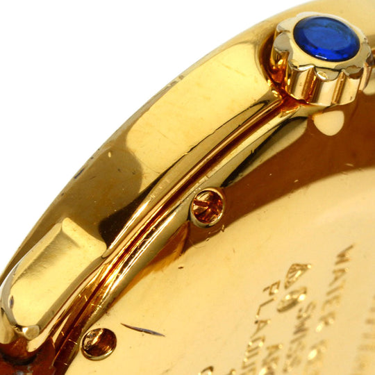 CARTIER Watches Quartz Gold Plated, Leather gold Mast 2 Rondo white dial Boys Used Authentic