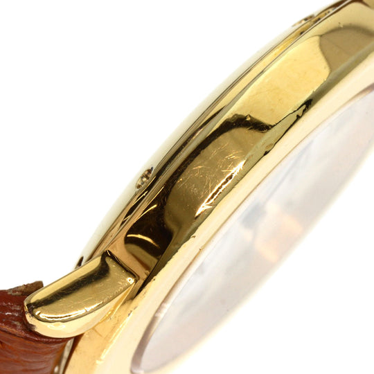 CARTIER Watches Quartz Gold Plated, Leather gold Mast 2 Rondo white dial Boys Used Authentic