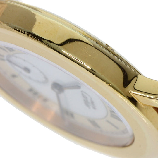 CARTIER Watches Quartz Gold Plated, Leather gold Mast 2 Rondo white dial Boys Used Authentic