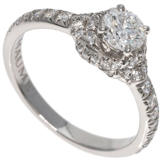 Chaumet Ring PT950 Silver Lien D'Amour Diamond Women Used Authentic