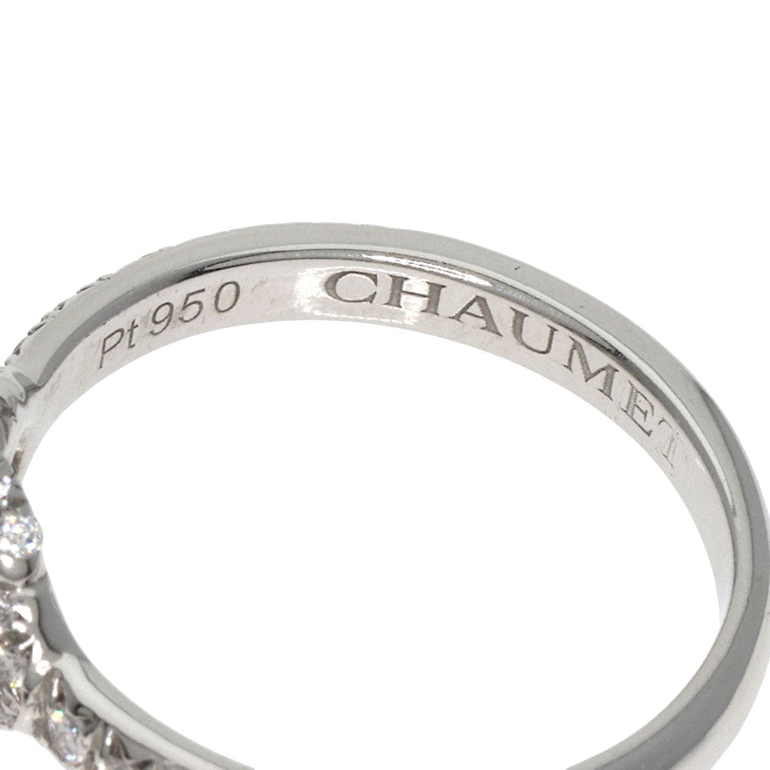 Chaumet Ring PT950 Silver Lien D'Amour Diamond Women Used Authentic