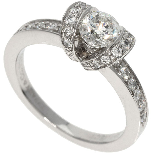 TIFFANY&Co. Ring PT950 Silver Ribbon motif Diamond