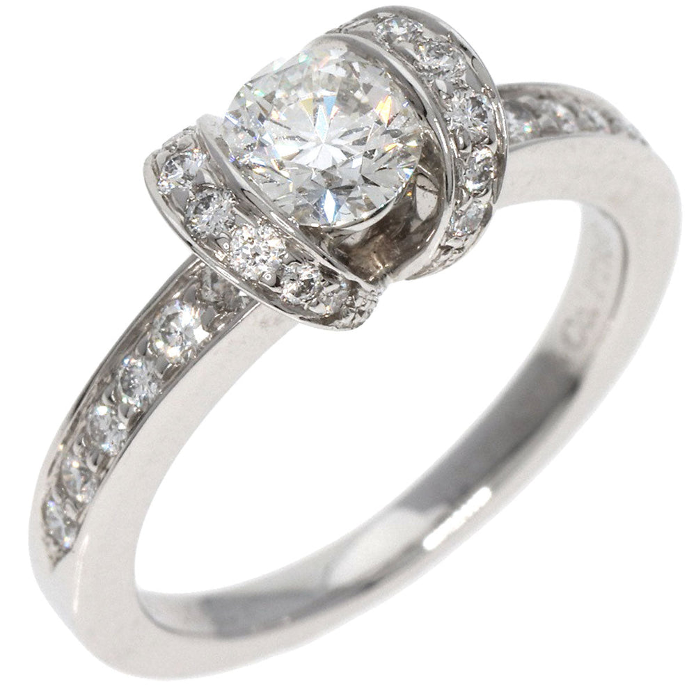 TIFFANY&Co. Ring PT950 Silver Ribbon motif Diamond