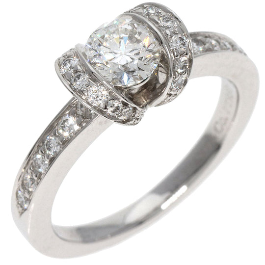 TIFFANY&Co. Ring PT950 Silver Ribbon motif Diamond