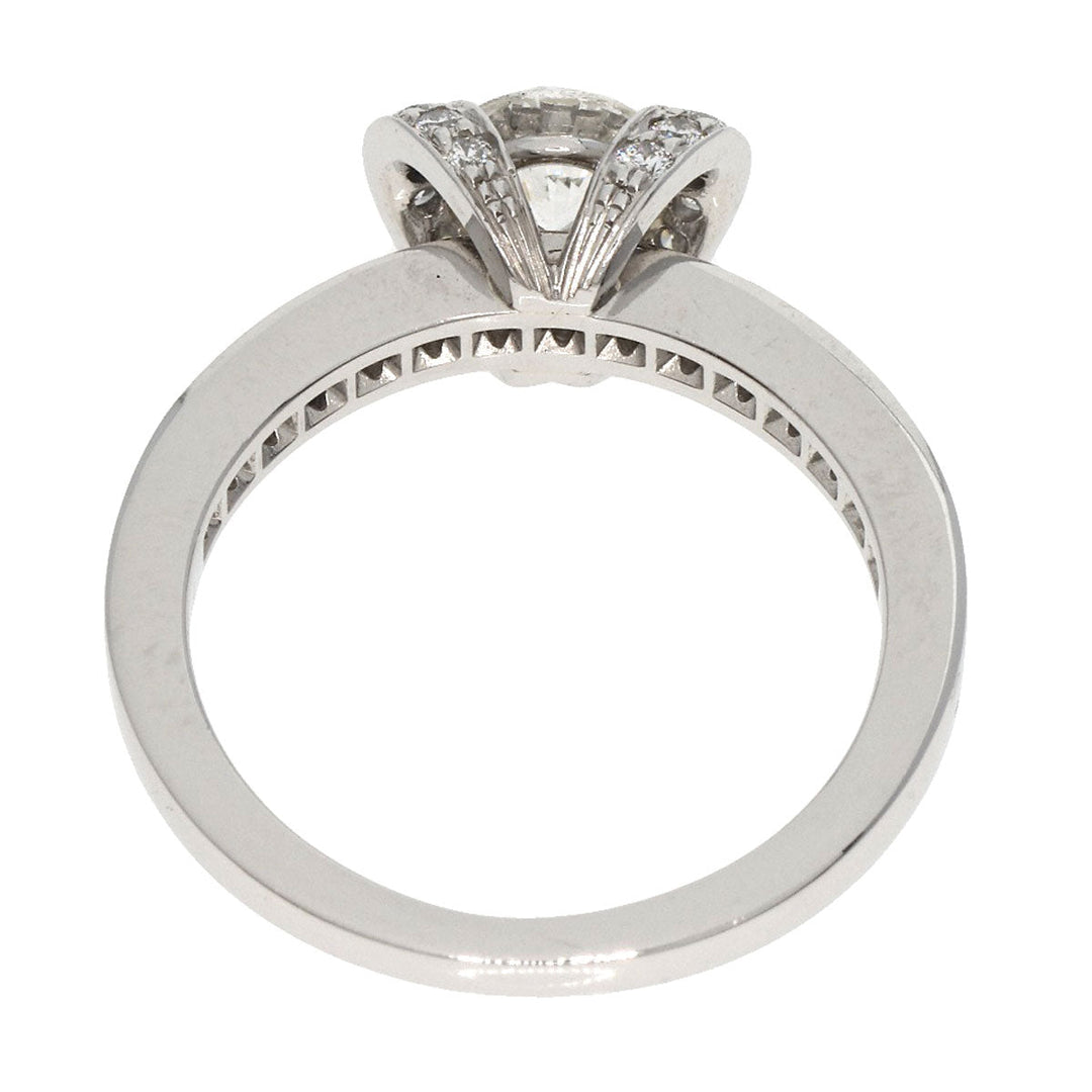 TIFFANY&Co. Ring PT950 Silver Ribbon motif Diamond