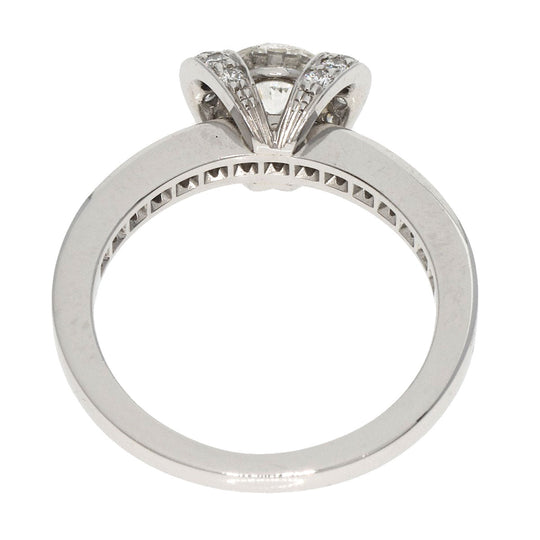 TIFFANY&Co. Ring PT950 Silver Ribbon motif Diamond