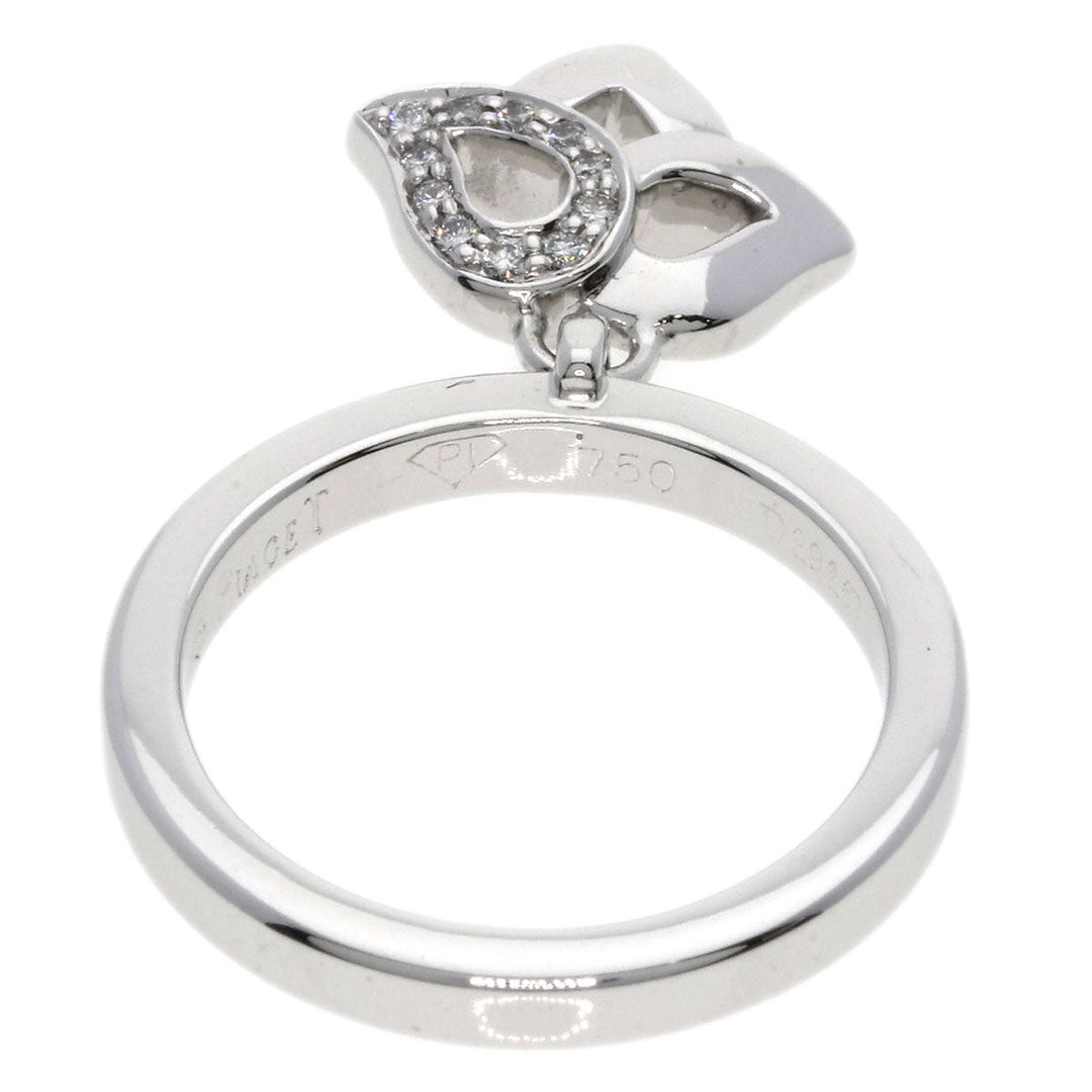 PIAGET Ring K18WG Silver Magic Garden Diamond #54 Women Used Authentic