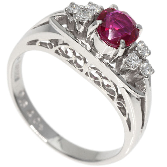 MIKIMOTO Ring PT900 Silver Ruby diamond