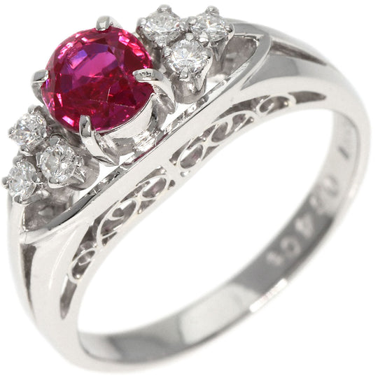 MIKIMOTO Ring PT900 Silver Ruby diamond
