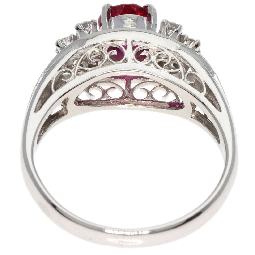 MIKIMOTO Ring PT900 Silver Ruby diamond