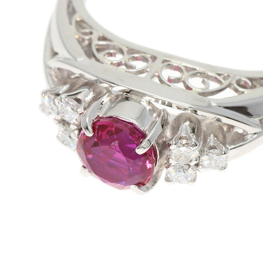 MIKIMOTO Ring PT900 Silver Ruby diamond