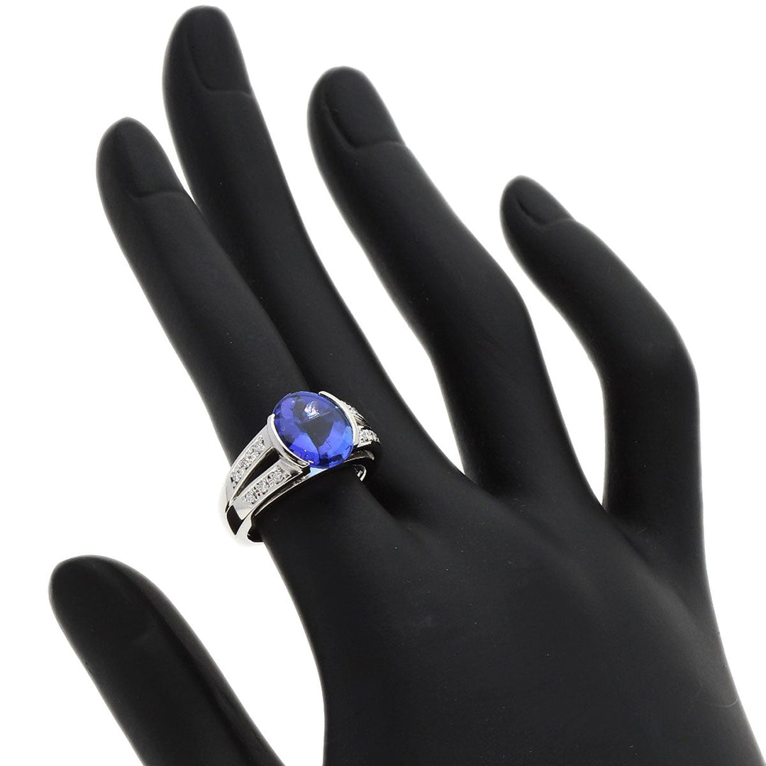TASAKI Ring PT900 Silver Tanzanite Diamond Women Used Authentic