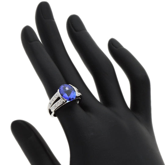 TASAKI Ring PT900 Silver Tanzanite Diamond Women Used Authentic