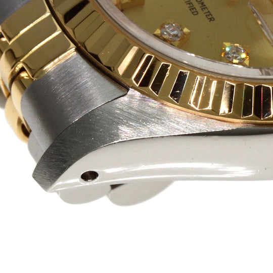 ROLEX Watches Mechanical Automatic 69173G Stainless Steel , SSxK18YG gold Datejust 10P Diamond Champagne Gold dial Women Used Authentic