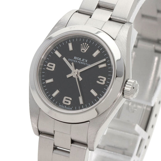 ROLEX Watches Mechanical Automatic 76080 Stainless Steel Silver Oyster Perpetual 369 black dial