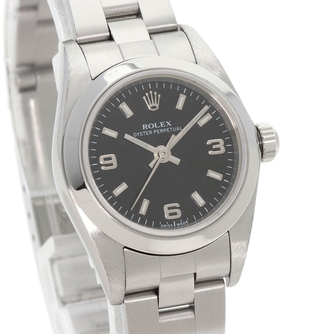 ROLEX Watches Mechanical Automatic 76080 Stainless Steel Silver Oyster Perpetual 369 black dial