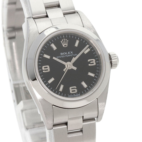 ROLEX Watches Mechanical Automatic 76080 Stainless Steel Silver Oyster Perpetual 369 black dial