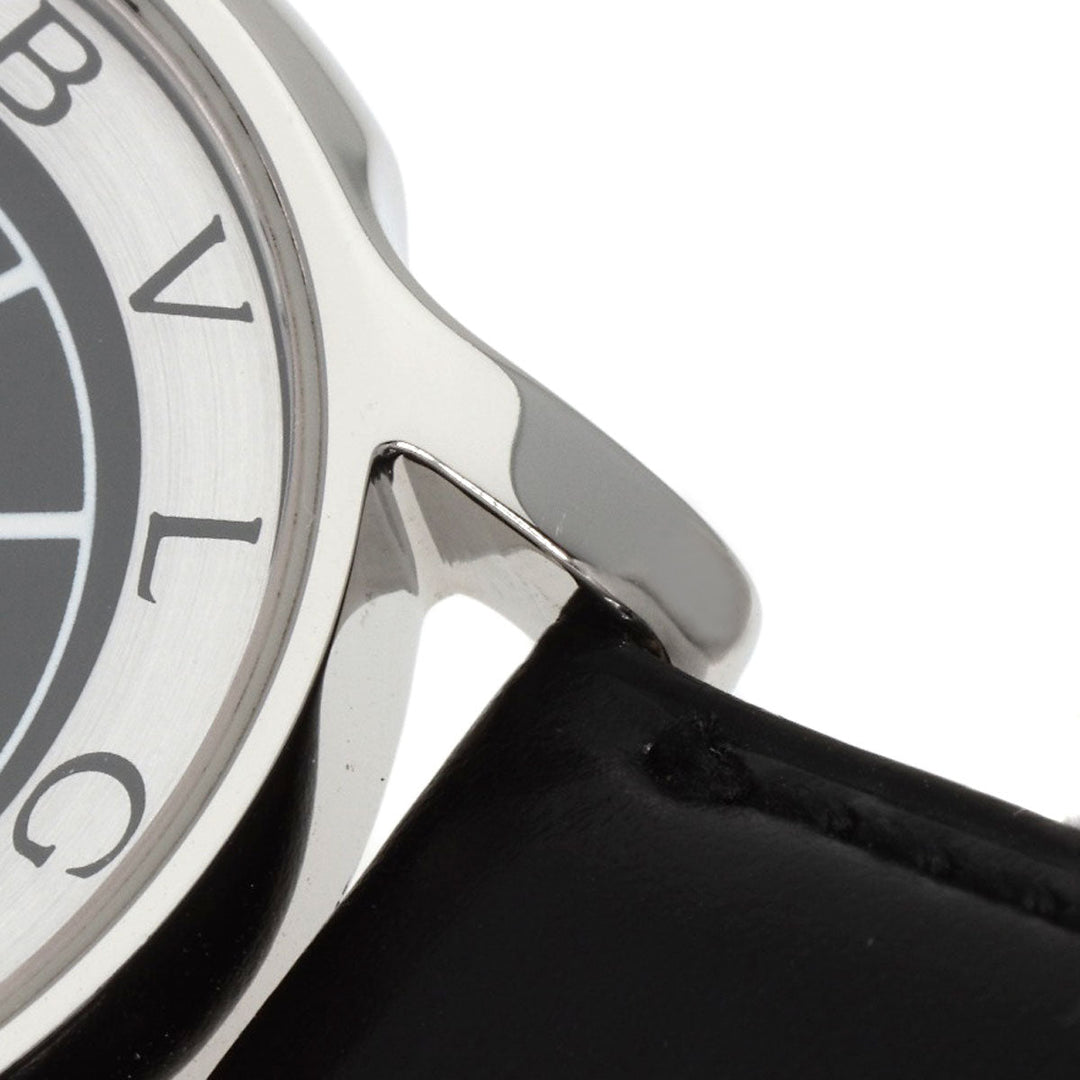 BVLGARI Watches Quartz ST35SLD Stainless Steel, Leather Silver Solo tempo black dial mens Used Authentic