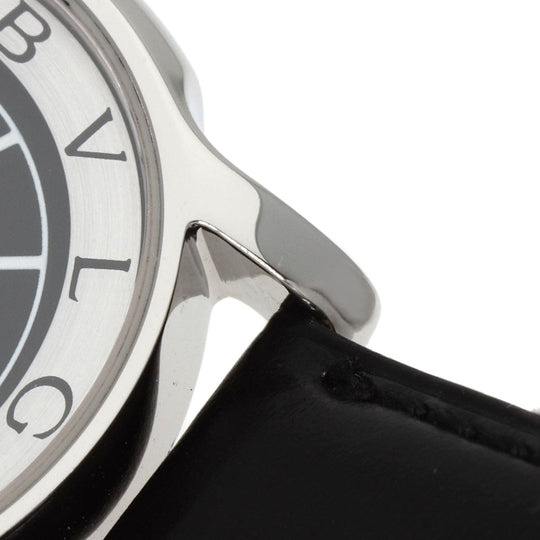 BVLGARI Watches Quartz ST35SLD Stainless Steel, Leather Silver Solo tempo black dial mens Used Authentic