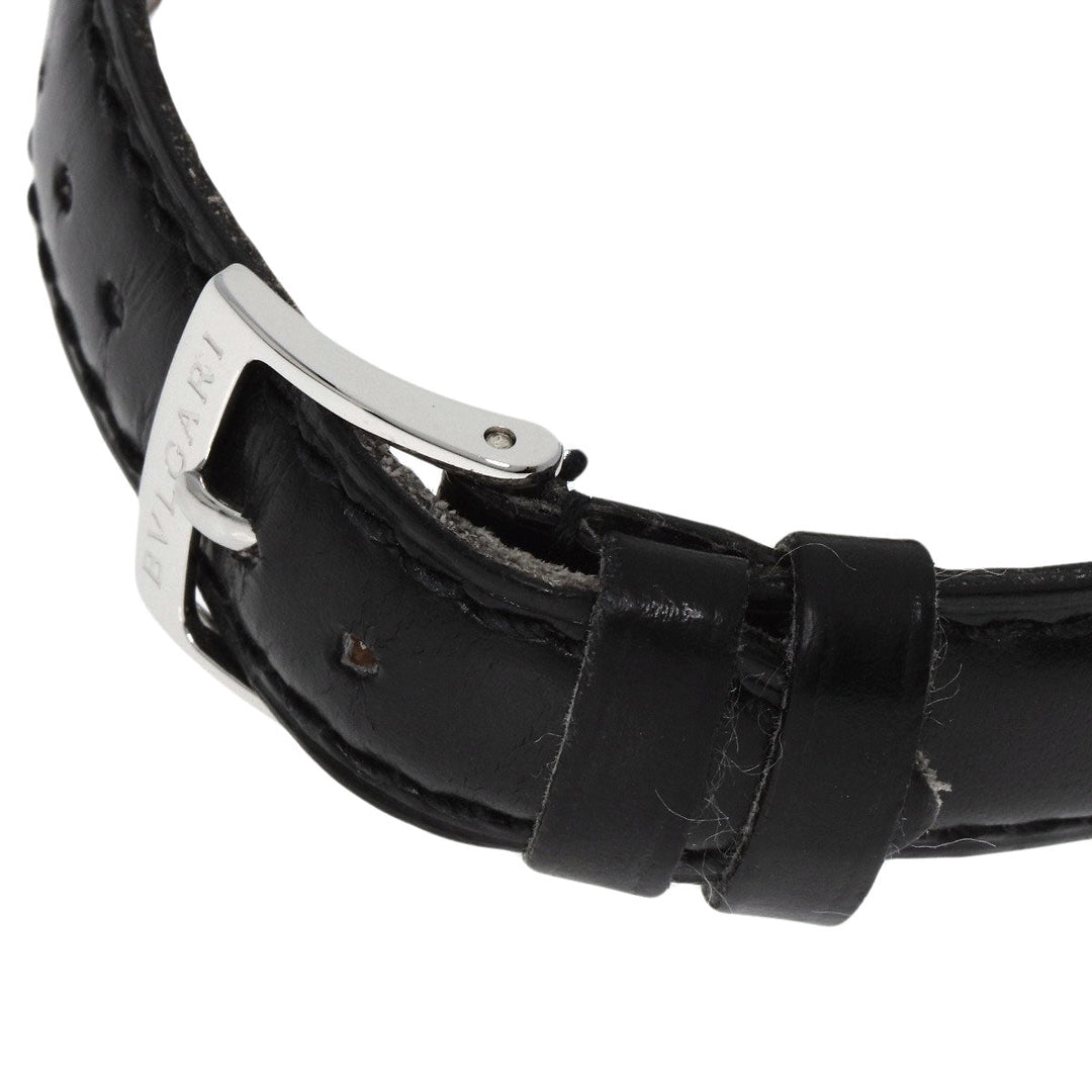 BVLGARI Watches Quartz ST35SLD Stainless Steel, Leather Silver Solo tempo black dial mens Used Authentic