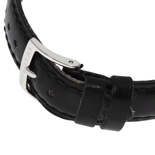 BVLGARI Watches Quartz ST35SLD Stainless Steel, Leather Silver Solo tempo black dial mens Used Authentic