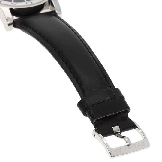 BVLGARI Watches Quartz ST35SLD Stainless Steel, Leather Silver Solo tempo black dial mens Used Authentic