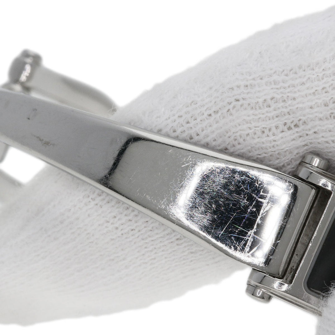 GUCCI Watches Quartz 1500L Stainless Steel , Stainless Steel Silver Square face black dial Women Used Authentic