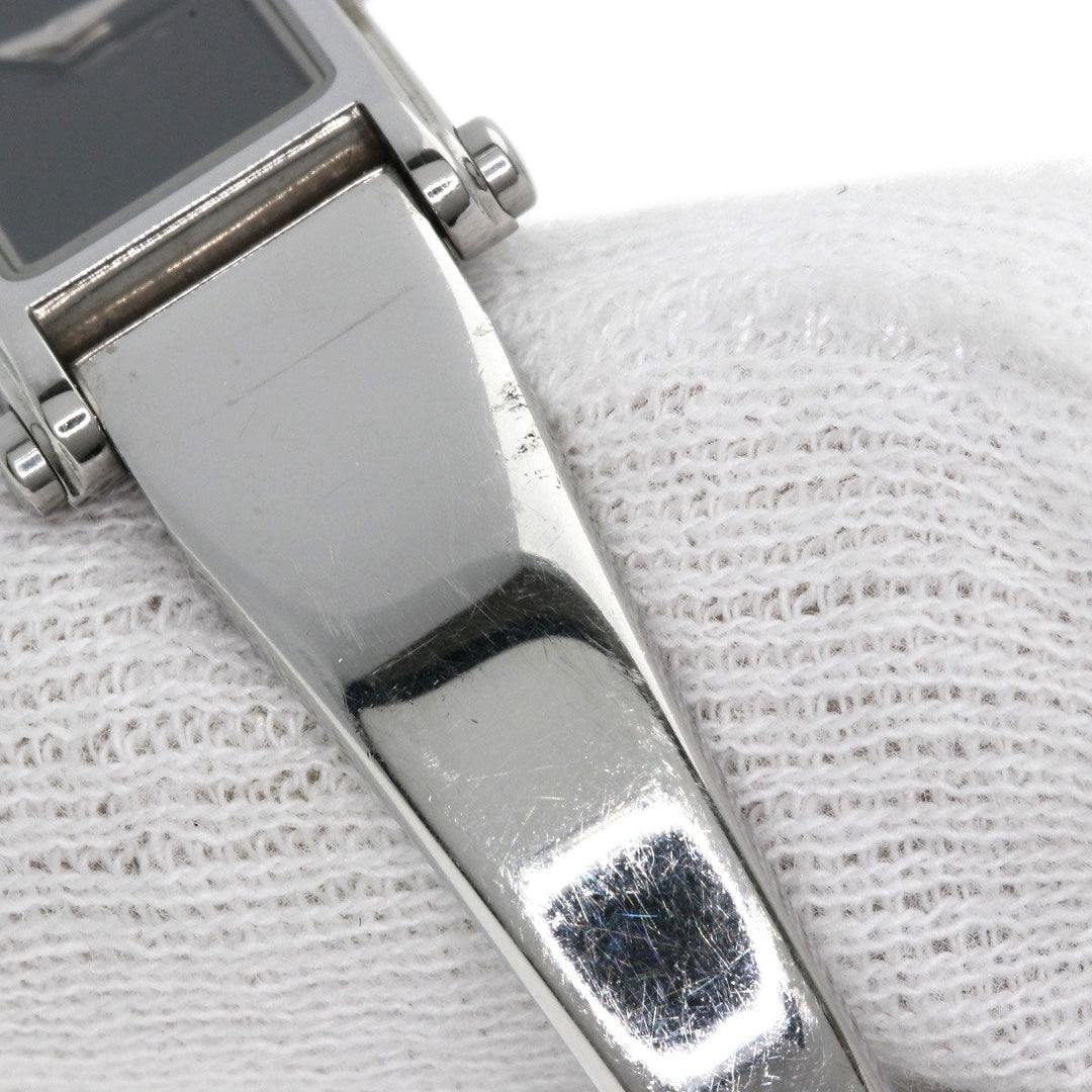 GUCCI Watches Quartz 1500L Stainless Steel , Stainless Steel Silver Square face black dial Women Used Authentic
