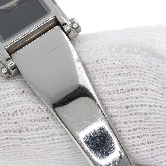 GUCCI Watches Quartz 1500L Stainless Steel , Stainless Steel Silver Square face black dial Women Used Authentic