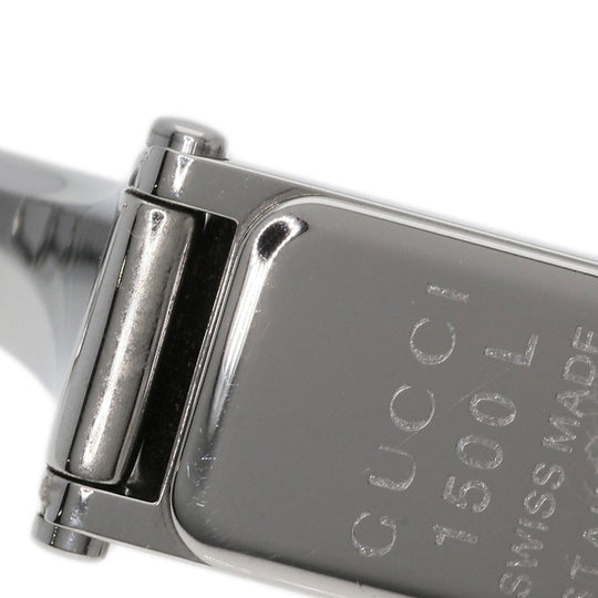 GUCCI Watches Quartz 1500L Stainless Steel , Stainless Steel Silver Square face black dial Women Used Authentic